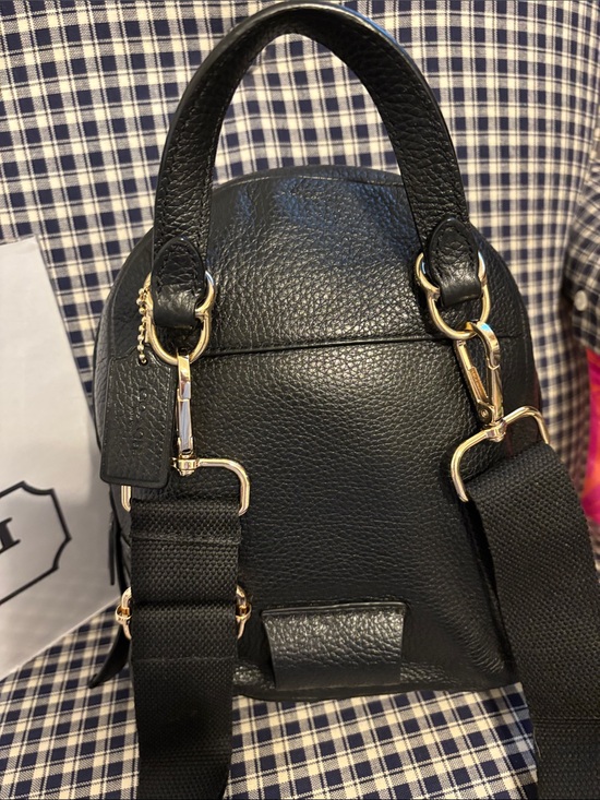 Coach Andi Black Pebbled Leather Mini Backpack with Gold Hardware main image 6